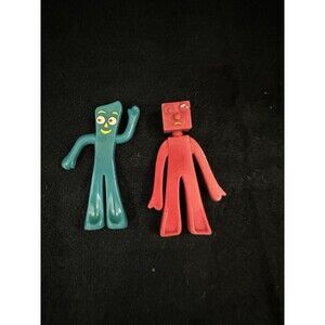 3” Set Of 2 Gumby Toys, 1989 Vintage Gumby And Red Blockhead Gumby